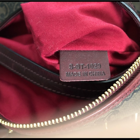 EUC Celine Paris Polochon brown logo burgundy leather satchel boston hand bag - Picture 10 of 10